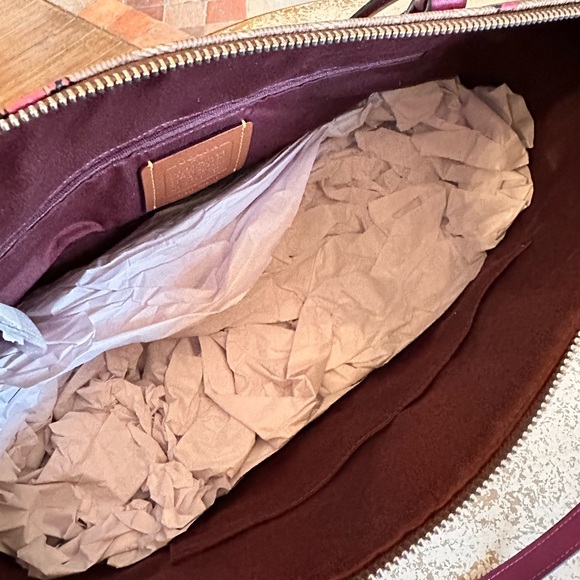 Coach Bow Gallery Signature Tote Handbag Wallet Set Brown Pink NWT - Picture 14 of 17